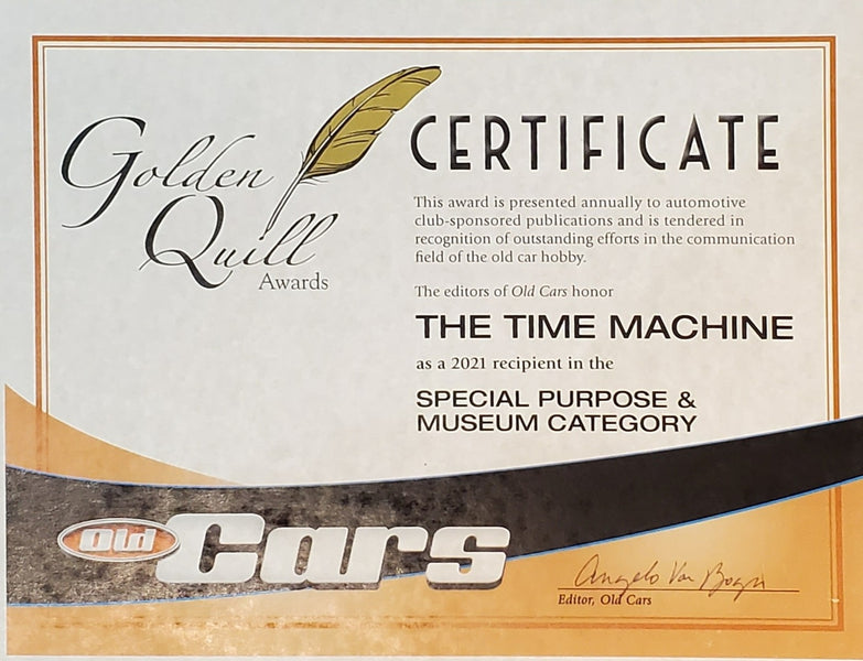 Museum's Newsletter The Time Machine recognized for Excellence