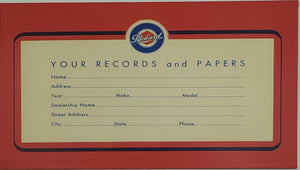 Packard Record & Maintenance Folder Replica Reprints