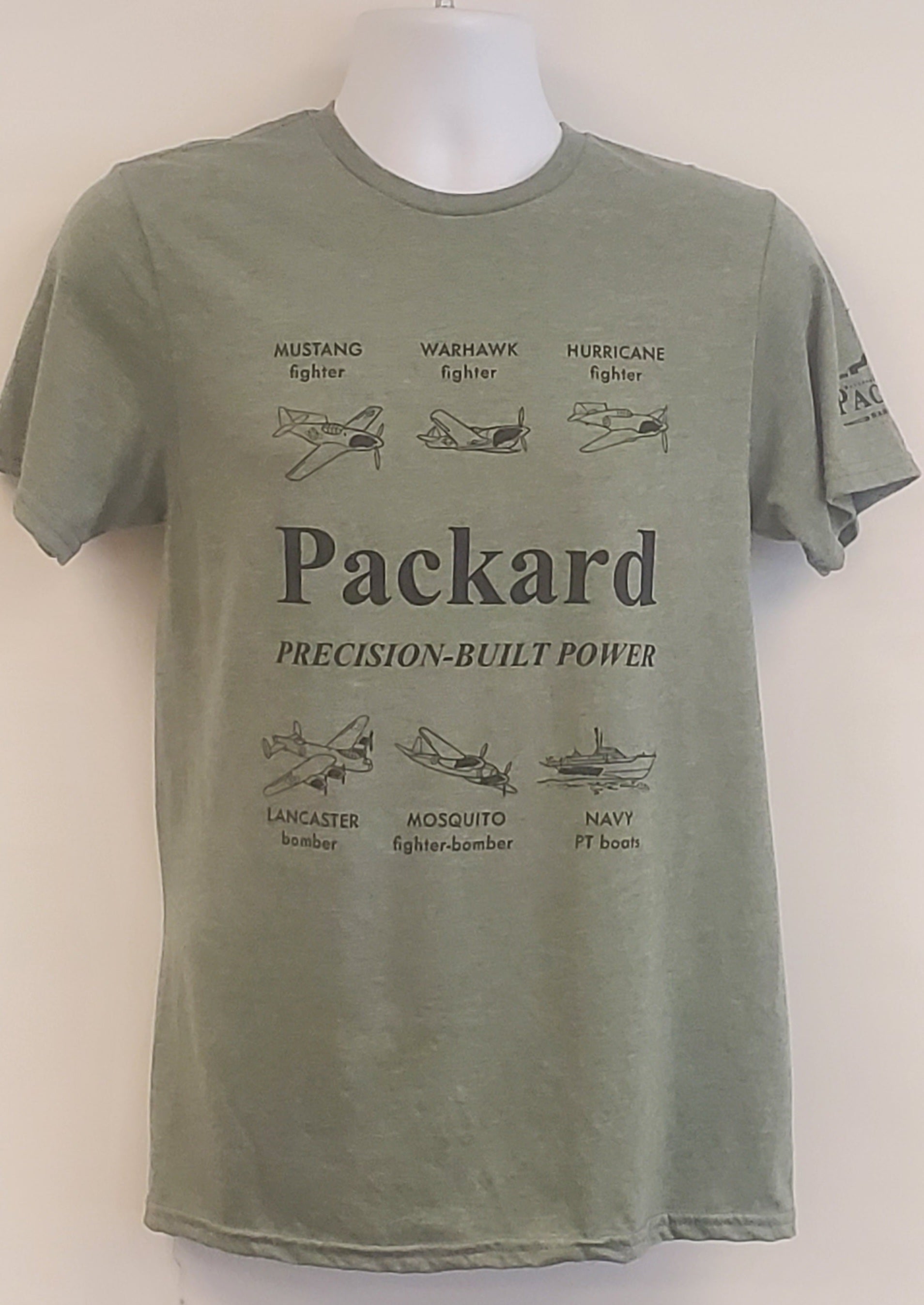 【U LAN】USA old printing pigment short sleeves Packard Precision Built Power Short Sleeve T-shirt (4 colors