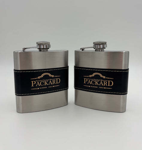 Flask - Stainless Steel with imprinted leather wrap $20.99