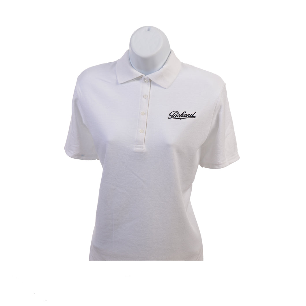 Women's Packard Script Short Sleeve Polo $32.00